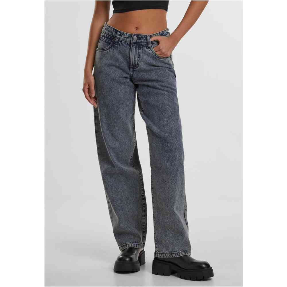 Urban Classics - Mid Waist 90´s Wijde broek - Blauw